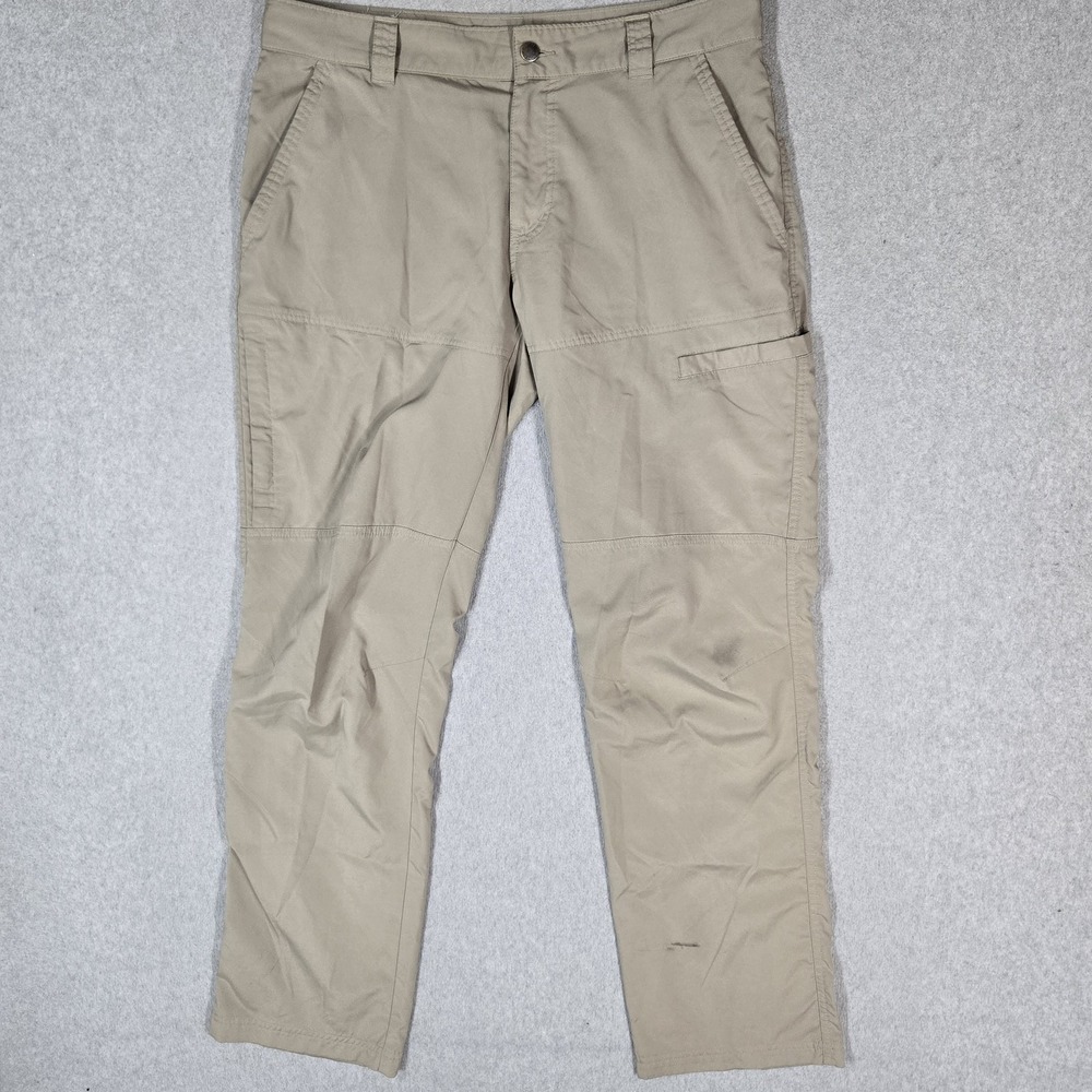 Columbia Men Activewear Pants 34x32 Khaki Cargo Omni-Shade 32" Inseam READ